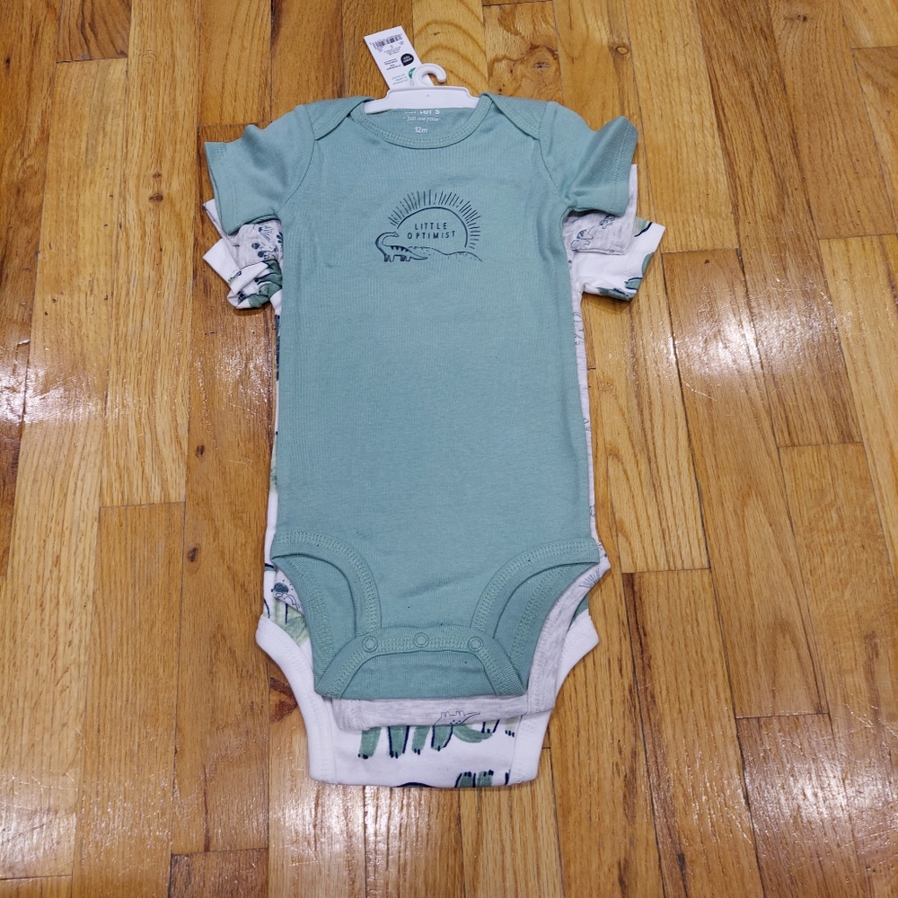 📢 NWT Carter's Dinosaur Onsie 3 Piece Set (Size: NB, 12M) - Picture 6 of 9